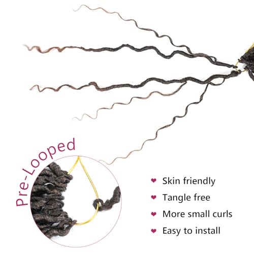 Peliri Goddess Locs Crochet Hair 24 Inch - Pre Looped Faux Locs for Black Women, 8 Packs/12 Strands, 1B/30