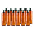 8oz Amber Plastic Bottles with Screw Caps - Pack of 12, Reusable Travel & Body Wash Containers