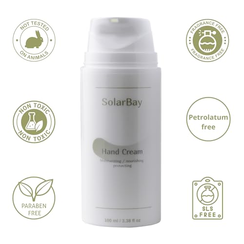 Hand Cream for Dry Cracked Hands-Shea Butter & Jojoba Oil-Moisturizing Lotion for Extremely Dry Skin, Fingertip & Cuticle Care-Vitamin E & Panthenol-For Women & Men-Airless Pump Bottle