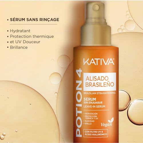 Kativa Brazilian Keratin Straightening Treatment at Home with Hyaluronic Acid and Premium Serum | Keratin