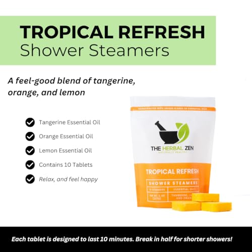 Herbal Zen Citrus Tropical Shower Steamers - 10 Count - Aromatherapy Relaxation