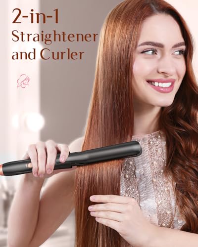 Kinked 5-in-1 Rose Gold Hair Styling Set with Flat Iron and Curling Wands