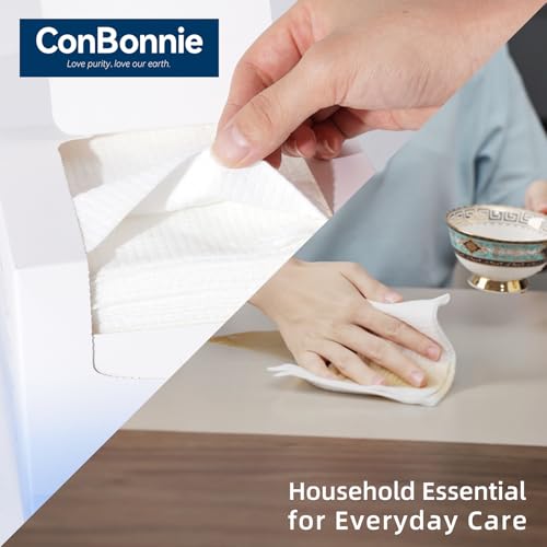 Conbonnie Ultra Soft Disposable Face Towels 10x12 Inches, 50 Count Pack of 4