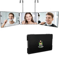 Kirli 3 Way Mirror for Self Hair Cutting ? 360¡Æ with LED Lighting, Portable Trifold Mirror to See Back of Head, Adjustable Hooks, Ideal for Men & Women Styling (Black)