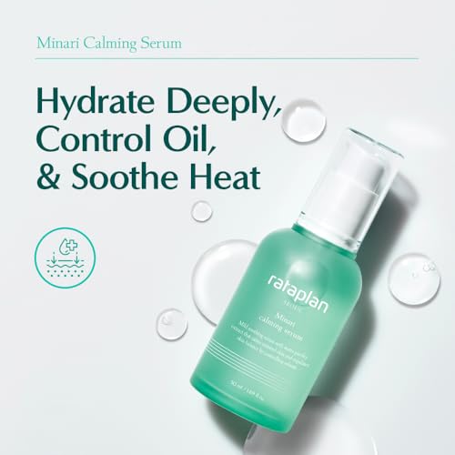 RATAPLAN Water Parsley Calming Serum 2 Pack - Korean Skincare with Hyaluronic Acid, Aloe, Centella Asiatica, Tea Tree, Heartleaf, Reduce Skin Heat, Hypoallergenic, Replenish moisture