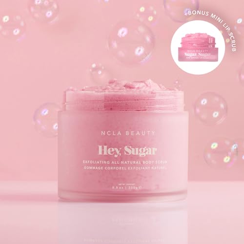 NCLA Hey Sugar Body & Lip Scrub Set - Pink Champagne, Vegan Exfoliating Skincare