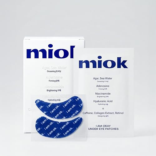 miok Under Eye Patches ? Hydrogel Eye Masks for Dark Circles, Puffy Eyes, Fine Lines with Sea Mineral Formula, Caffeine, Niacinamide to Refresh your skin (6 Pairs) - Korean Skin Care