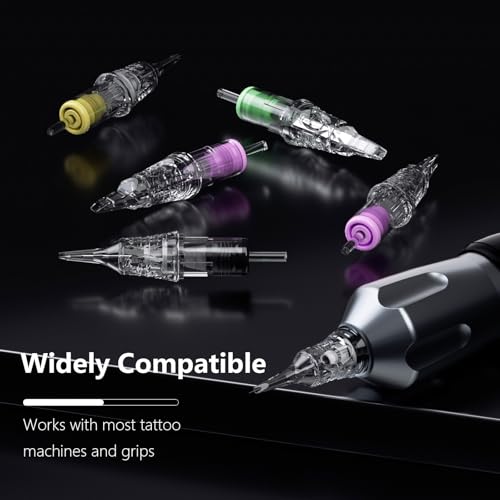 50Pcs Tattoo Cartridge Needles Set - Mixed Round Liner & Curved Magnum - Variation of 50Pcs- 10RL+12RM