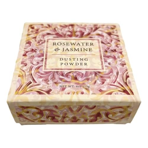 Greenwich Bay ROSEWATER JASMINE 3 Piece Beauty Gift Set of : BODY BUTTER, SPA SOAP, and DUSTING POWDER