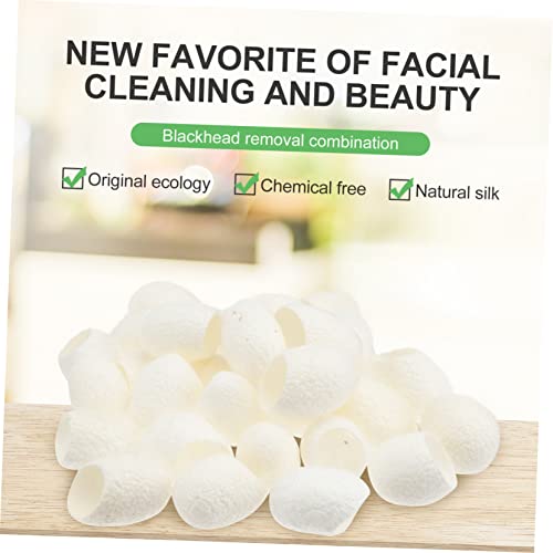 Natural Silk Face Wash Balls Organic Silkworm Facial Exfoliating Scrub for Blackhead Removal and Skin Care Gentle Cleansing for Smooth Skin 1.18X0.78X0.39In