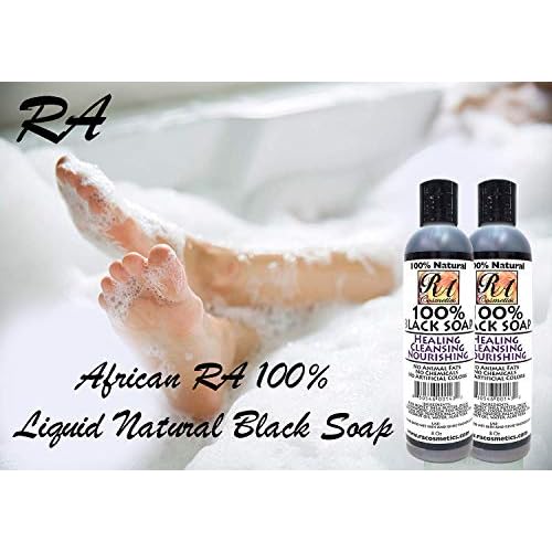RA COSMETICS 100% African Liquid Natural Black Soap - 8 oz