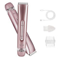 Bikini Trimmer for Women,Electric Dual Head Shaver, IPX7 Waterproof, Compact Travel Design Bikini Shaver for Public Hair, Facial and Body(Pink)
