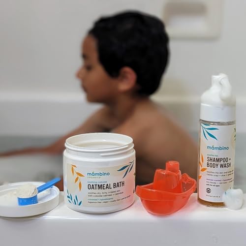 Calming Skin Set with Oatmeal Bath Powder & Soothing Body Oil - 11oz - Fragrance-Free for Sensitive Skin - Vegan & Gentle for Babies & Adults