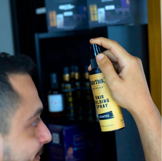 Supreme Trimmer Water Resistant Hair Fiber Holding Spray | Strengthens and Locks Bond Between Fibers & Thinning Hair | Professional Hair Texturizer | HFH1/SS, 120ml, Scented