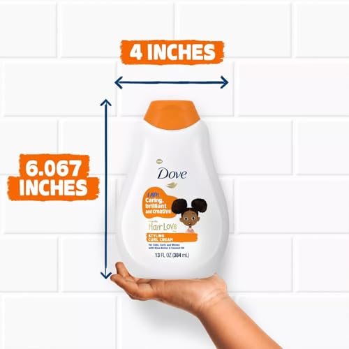 Dove Kids Moisturizing Shampoo + Styling Curl Cream Twin Pack ? ¡°Hair Love¡± Curly Hair Products for Kids, Coconut Cookie Scent (3 Piece Set)