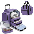Purple Rolling Nail Polish Organizer Holds 144 Bottles with Carrying Handles
