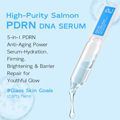Dumie Salmon DNA PDRN Anti-Aging Serum with Collagen & Hyaluronic Acid, Korean Skin Care for Wrinkles & Radiance, 30 Pack