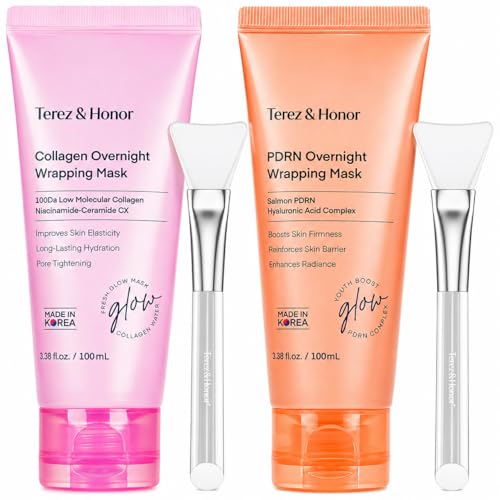 Collagen & PDRN Mask Duo - Night Wrapping Face Masks for Elasticity & Hydration - Terez & Honor