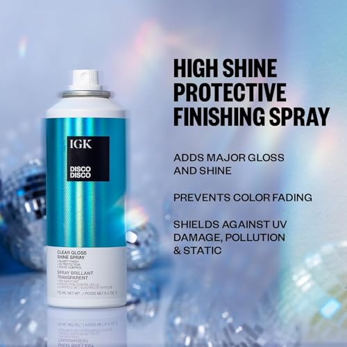 Lightweight High-Shine Hair Spray Set - 5.3 oz + 2.1 oz Travel Size, Gloss & UV Protection