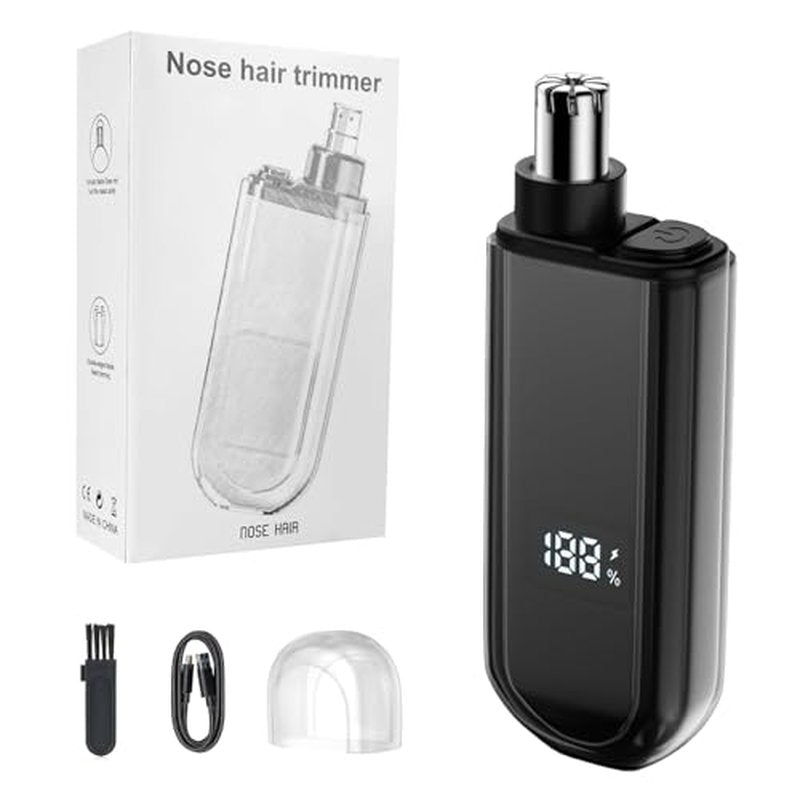 2026 Professional Ear and Nose Hair Trimmer, IPX7 Waterproof USB Rechargeable for Men & Women - Painless Quiet Electric Trimmer, Travel-Friendly, Easy to Clean Dual Edge Blades (Black)