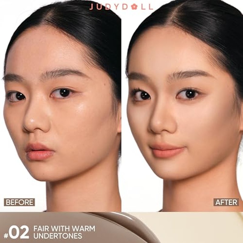 JUDYDOLL Liquid Contour & Under Eye Brightening,Highlighter, Buildable, Ultra-Blendable Contour, Face Contouring Liquid (02 Fair With Warm Undertones)
