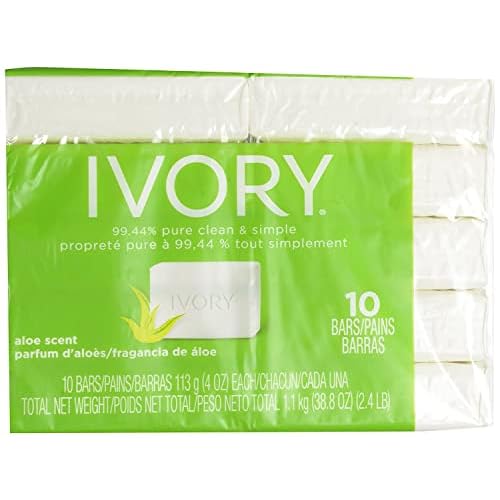 Ivory Bar Soap, Bath Size, Aloe 10 ea (Pack of 4)