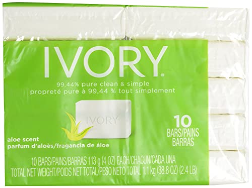 Ivory Aloe Vera Bath Size Bar Soap Pack of 3 - 4 Ounce Each