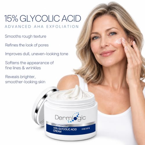 Glycolic Acid 15% Face & Body Exfoliating Cream for Anti-Aging & Brightening