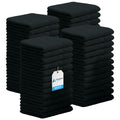 Avalon Towels Black Cotton Face Washcloths 12x12 Inch, Pack of 48