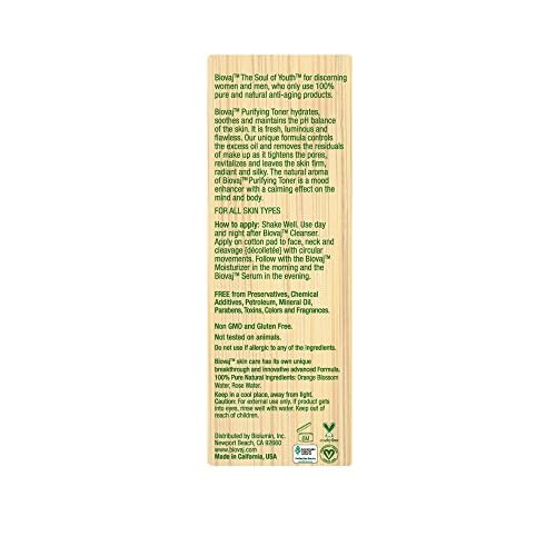 Biovaj Purifying Toner-100% Natural Clean Facial Toner for The Skin pH Balance & Pores, Soothes, Tones, Anti-Aging, Botanical, Vegan Certified, Cruelty-Free, Clinically Tested, All Skin Types
