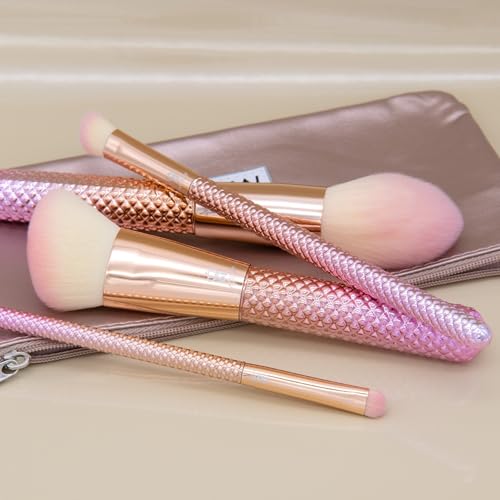 Vegan Synthetic Makeup Brush Set for Face & Eyes - Full Face & Eye Kit