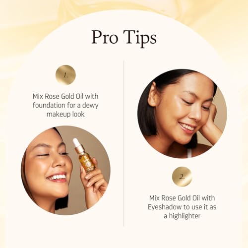 Indulgeo Essentials Rose Gold Face Oil 15ml Organic Anti-Aging Serum