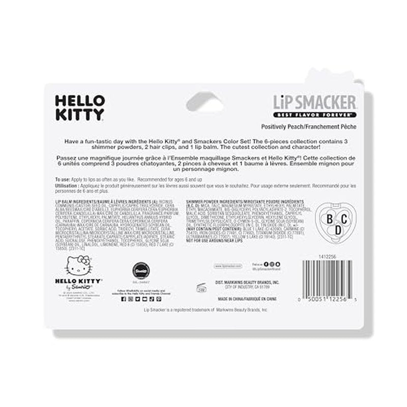 Lip Smacker Hello Kitty Beauty Set ? Includes Pigment Palette, Lip Balm & Hair Barrettes, Fun & Collectible Sanrio Gift for Kids and Fans