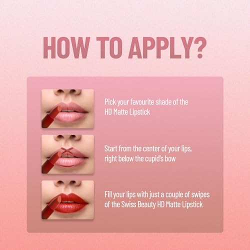 HD Matte Lipstick - Long Stay, Creamy, Non-Drying Lip Color 3.4g