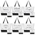 12 Pcs Gifts for Women Canvas Tote Bags with Inspirational Makeup Bags Christian Gifts for Mothers Church Teacher