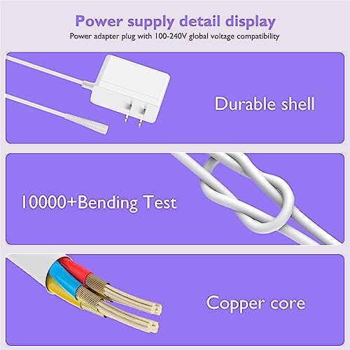 for Braun Epilator Charger, Lnauy 12V Power Cord Compatible with Braun Silk-?pil 5 7 9 Wet & Dry Epilator Hair 9-720 5328 Braun FaceSpa Pro 910 911 921 Part-No 81743351 Replacement 492-5214 Adapter