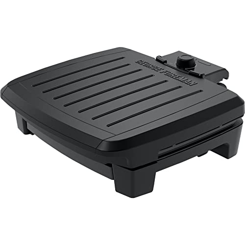 George Foreman Submersible 5-Serving Grill with Adjustable Temperature, Black/Grey