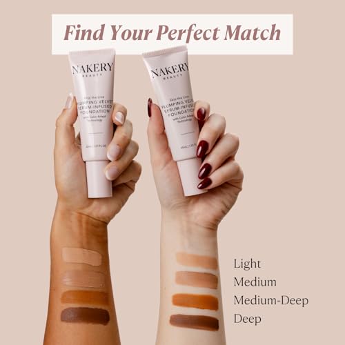 Nakery Full Coverage Plumping Liquid Foundation - Medium Shade, Serum Infused
