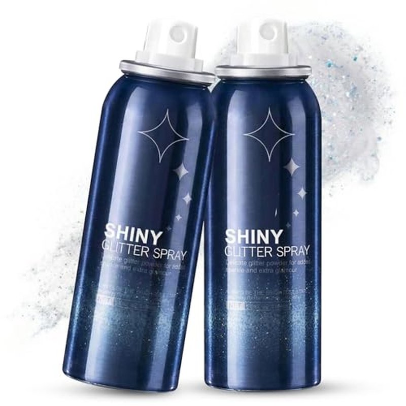HANYWIL Body Glitter, Glitter Spray for Hair and Body, Spray, Hairspray Clothes, Long-Lasting Shimmer Suitable Stage, Festival Rave Makeup Prom£¨2 x 2.11 Fl Oz