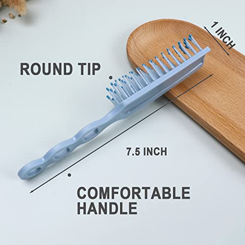 Bulk 100 Blue Hair Brushes for Detangling & Styling - Soft Bristles for Curly Wavy Hair