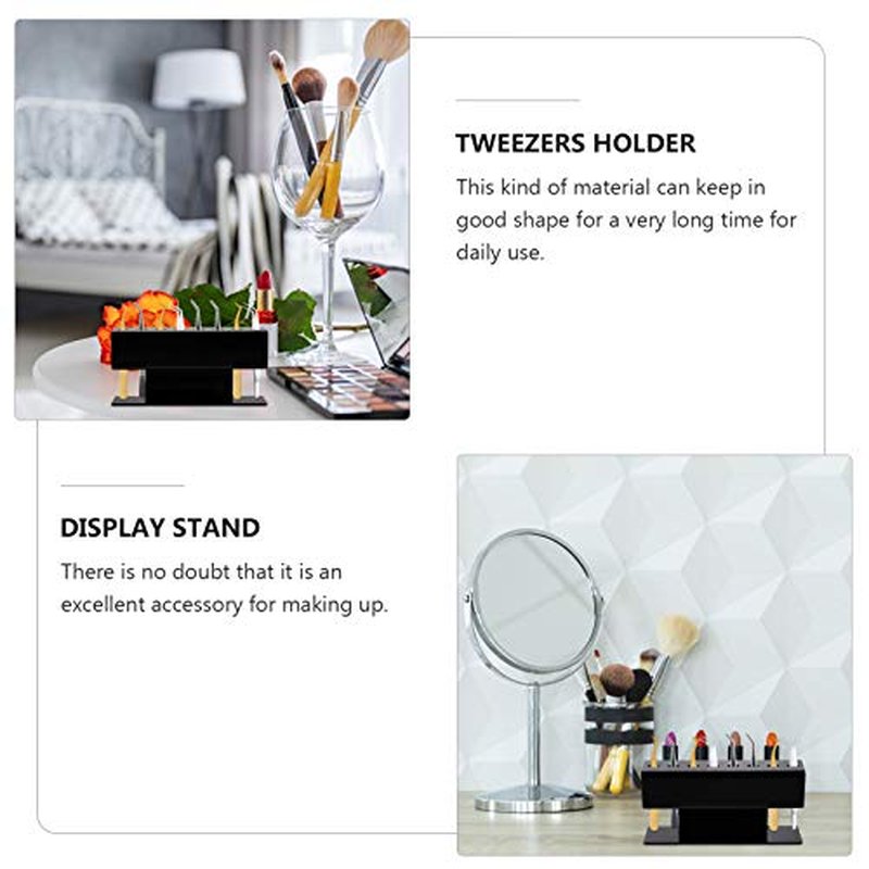 Beaupretty Acrylic Lash Extension Tweezers Holder Stand with 8 Slots Eyelash Tweezers Storage Rack for Home Organization and Display