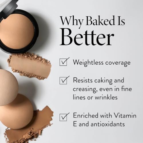 LAURA GELLER Double Take Powder Foundation - Matte Finish Sand - Buildable, Vegan, Handmade in Italy, Sensitive Skin