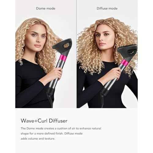 Wave+Curl Diffuser for Dyson Airwrap Styler, Upgraded Diffuser Nozzle Attachment for Dyson Airwrap HS01 HS05 HS08 for Wavy Curly or Coily Hair Type