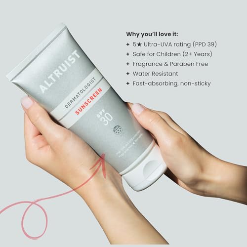 Altruist Broad Spectrum SPF 30 Sunscreen 200ml - Pack of 2, Dermatologist Recommended, Water-Resistant for Sensitive Skin