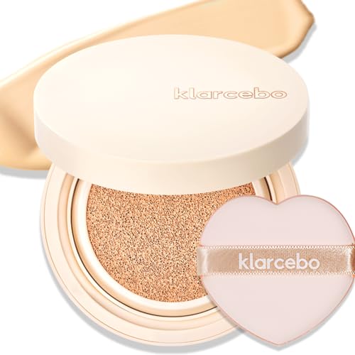 KLARCEBO New Heart Cica Cushion Foundation ? Lightweight K-Beauty Cushion Compact with Centella Asiatica, Natural Coverage, Long-Lasting, Non-Caking, Moisturizing Makeup with Elastic Puff