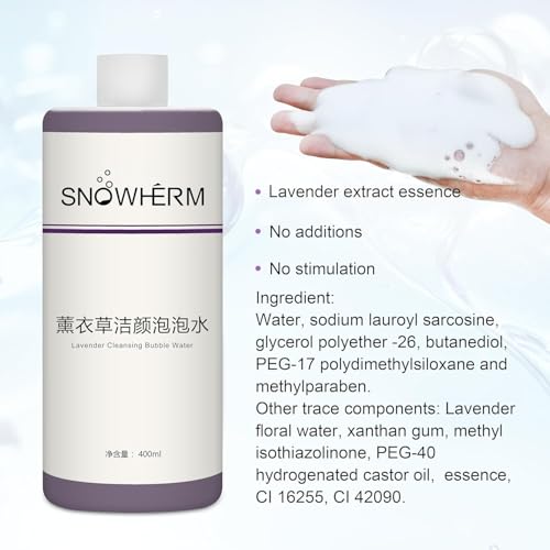 ELitzia Oxygen Bubble Machine Special 400ml/13.5Fl.oz Lavender Solution for Deep Facial Cleaning Moisturizing and Oil Control Water Element Essence Bubble Liquid ETD064(Lavender)