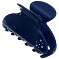 Dark Blue French Hair Claw Clip for Thick Hair - 2.75 Inch, No Slip, Crystal Accents