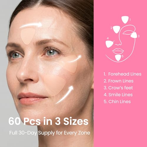 PDRN Collagen Wrinkle Patches for Face - Hydrating Anti-Aging Mask 60 Count