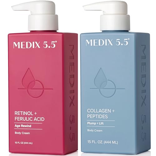Medix 5.5 Collagen & Retinol Cream Set for Face & Body – Anti-Aging Moisturizer Bundle