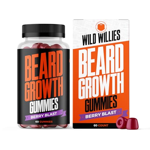 Wild Willies Beard Growth Gummies for Men - Biotin & Vitamins for Thicker Beard